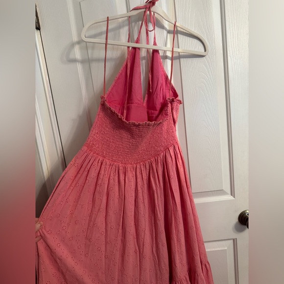 Free People Pintuck Paradise Maxi Dress Pink Icing NWT Size L - Picture 6 of 9